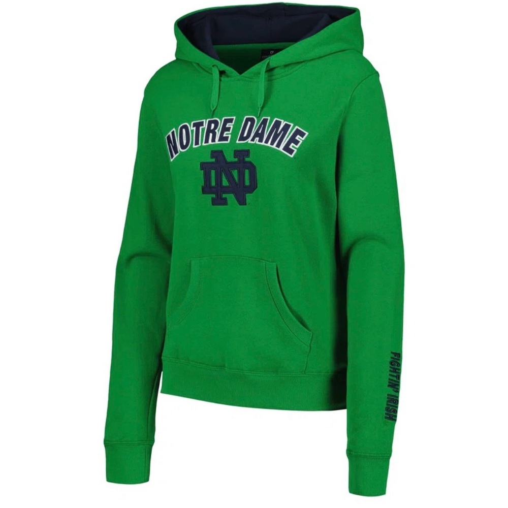 Notre Dame Fighting Irish Colosseum Women’s Green Pullover Hoodie Size Small NWT